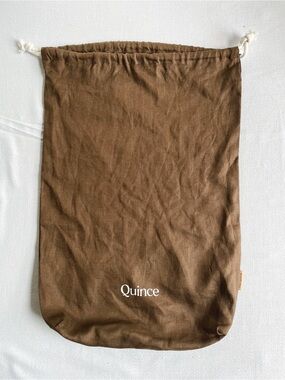 QUINCE European Linen Full/Queen Bedding Drawstring Dust Bag Storage Pouch
